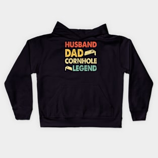 Husband Dad Cornhole Legend Kids Hoodie